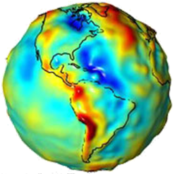 3D visualization of the Earth's Gravity field anomalies.