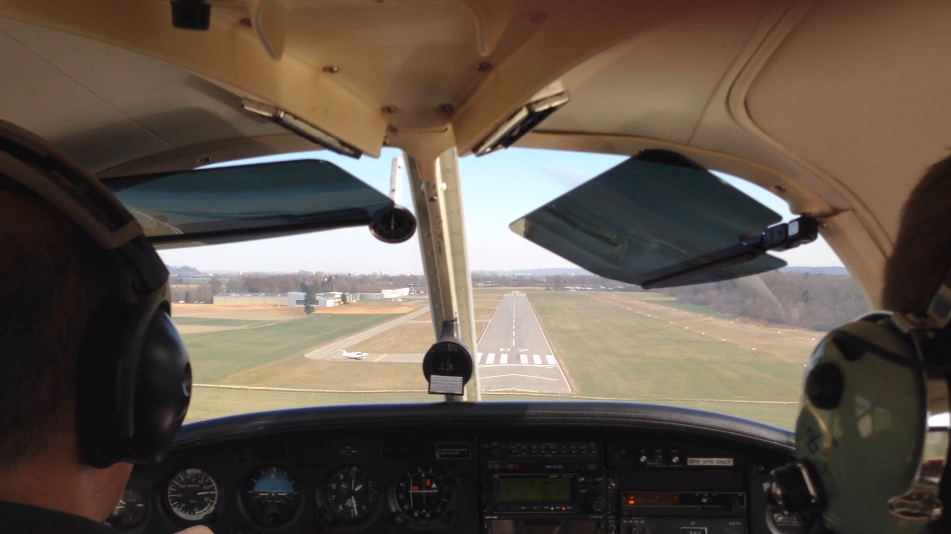 Landing approach at the end of a test flight.